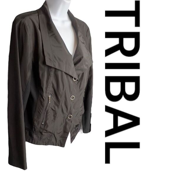 TRIBAL Women’s Black Medium Vented Jacket Zipper pockets - Picture 2 of 9